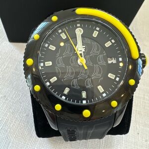 Black and Yellow Men's Sport Watch - Stylish Silicone Strap